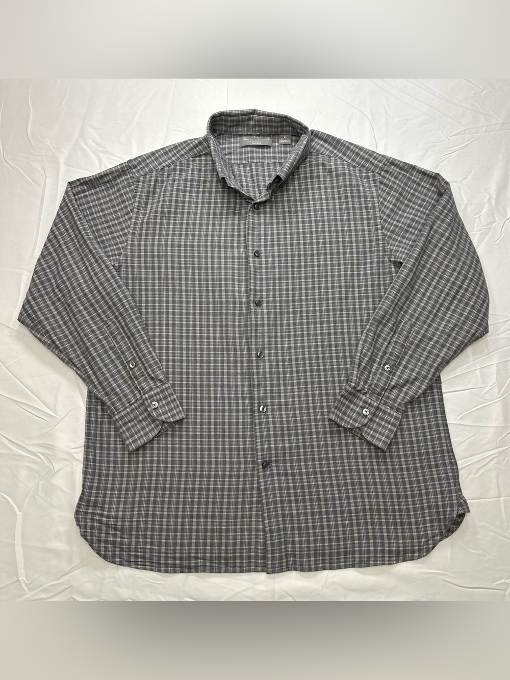 Daniel Cremieux Gray Plaid Casual Button-Down Shirt